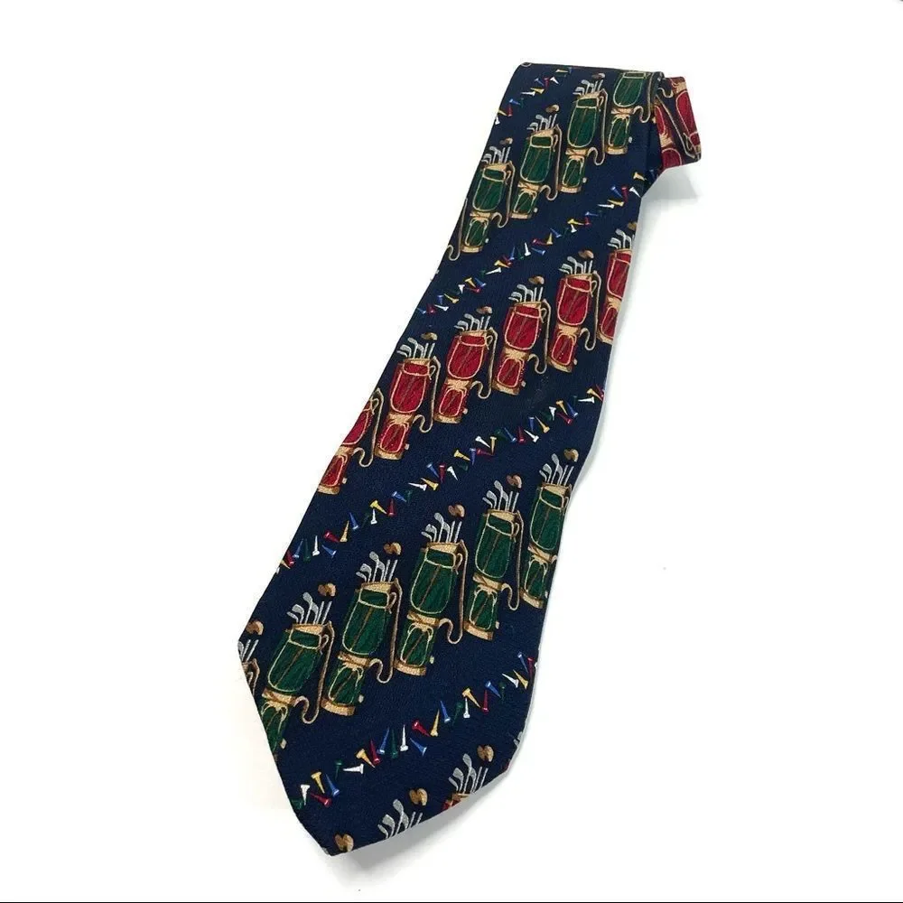 Earthly Goods Golfwear 100% Silk Golf Tie
